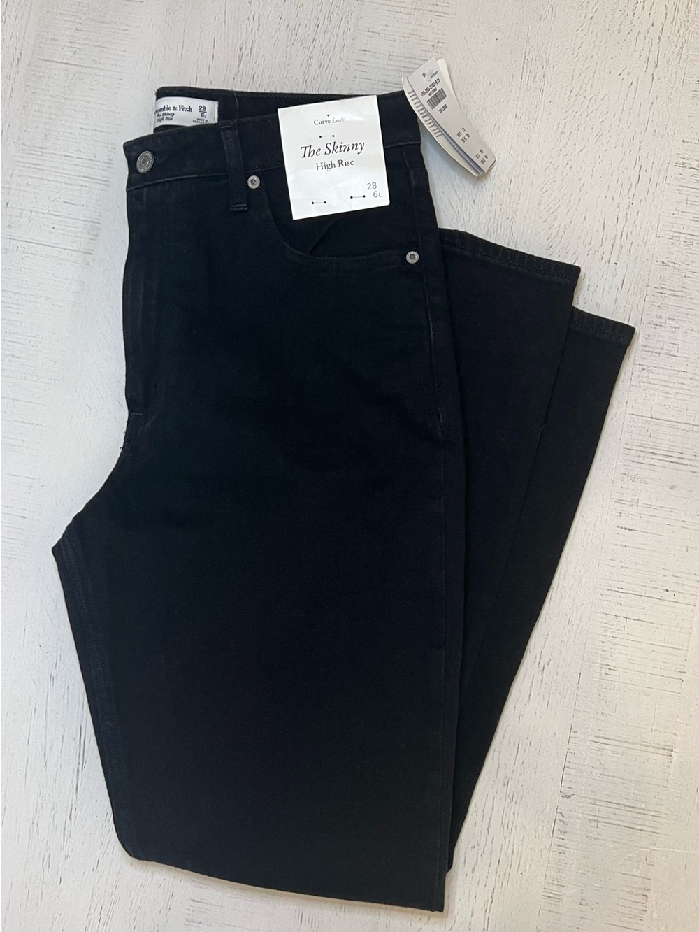 NWT Abercrombie & Fitch Black High-Rise Skinny Jeans Curve Love